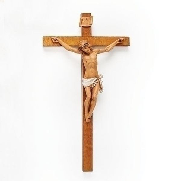 Crucifix Corpus Wood Cross 15" High